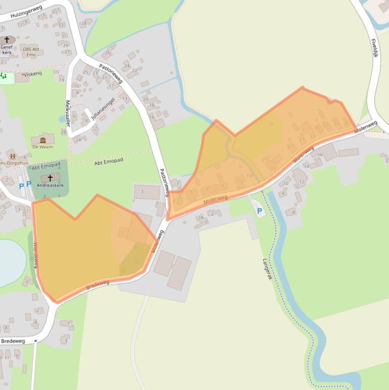 Kaart van postcodegebied 9922PB.