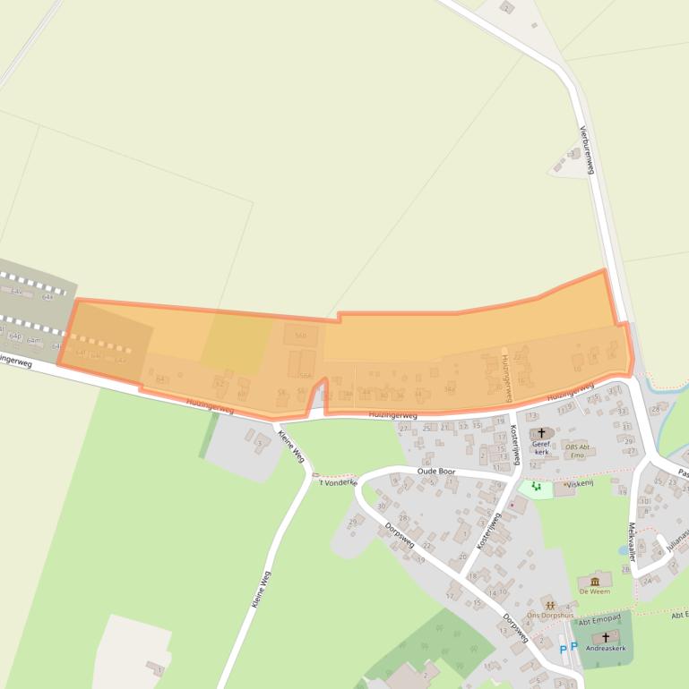 Kaart van postcodegebied 9922PP.