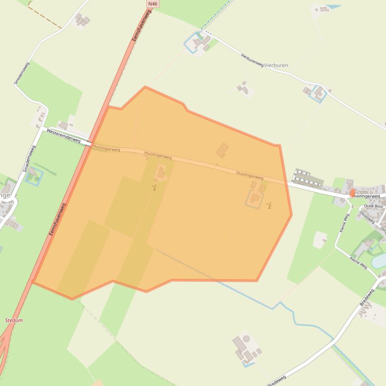 Kaart van postcodegebied 9922TD.