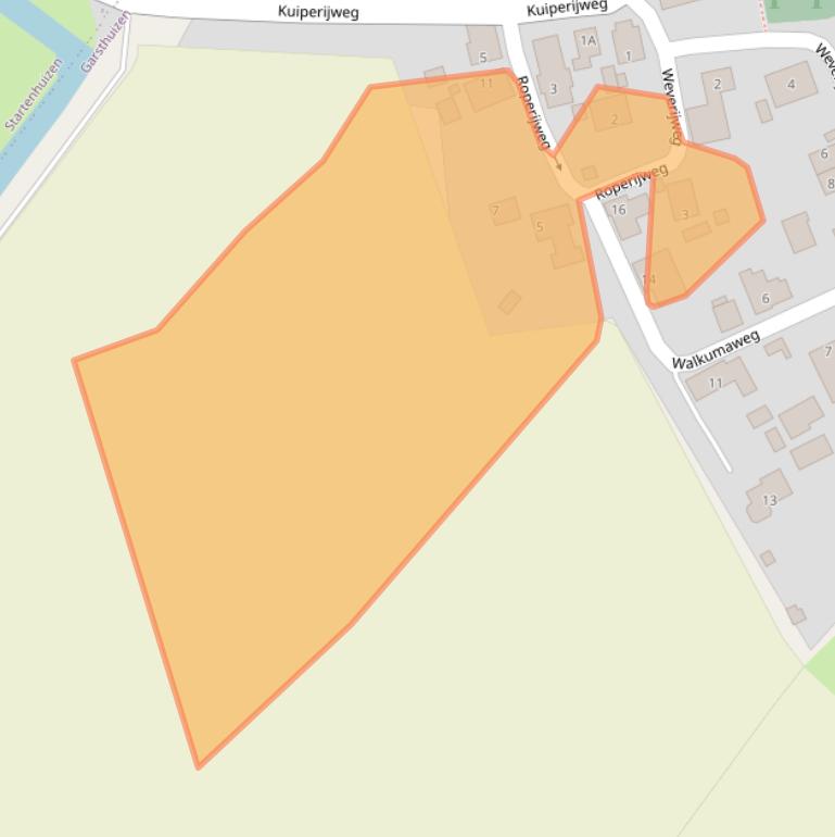 Kaart van postcodegebied 9923PE.