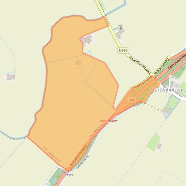 Kaart van postcodegebied 9925TA.