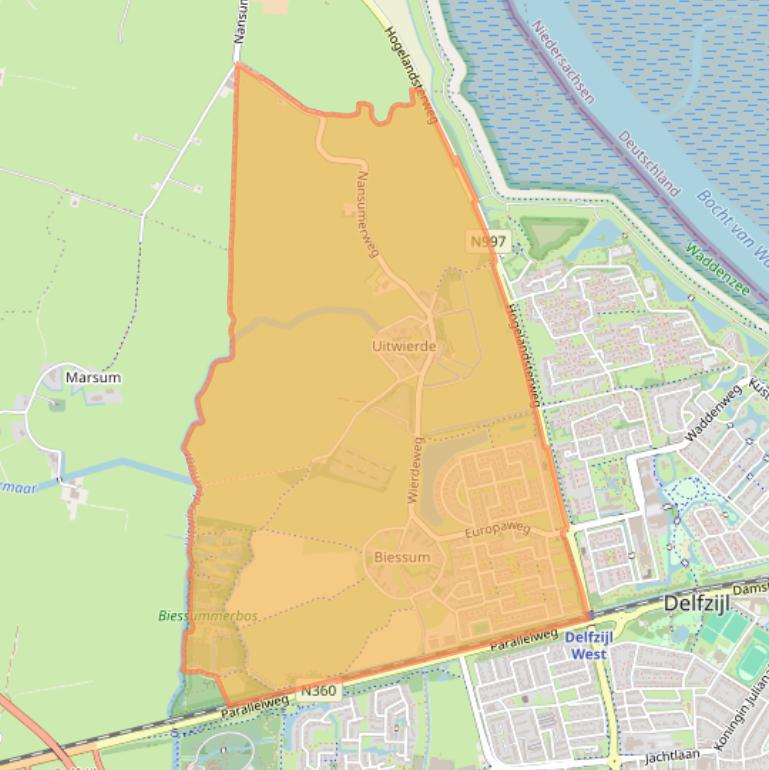 Kaart van postcodegebied 9931.