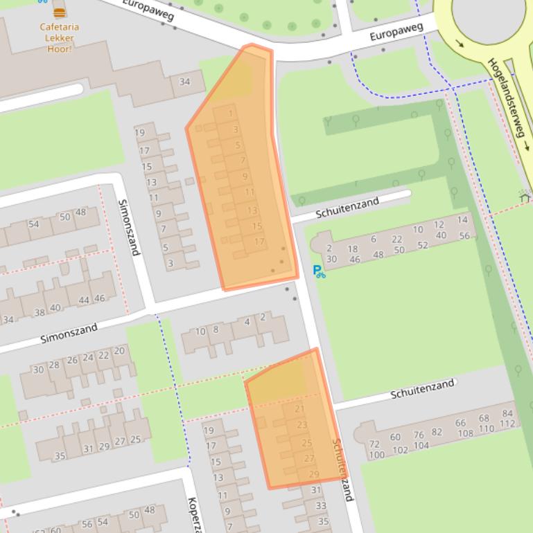 Kaart van postcodegebied 9931AB.