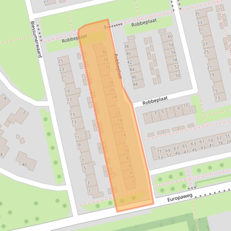 Kaart van postcodegebied 9931CS.