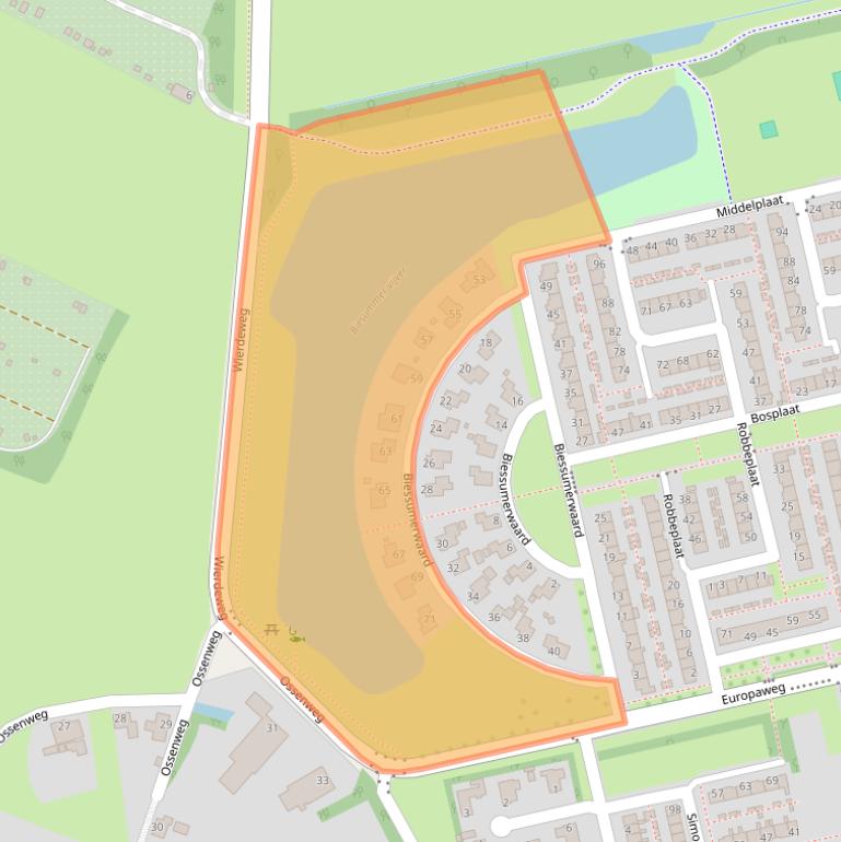 Kaart van postcodegebied 9931EC.