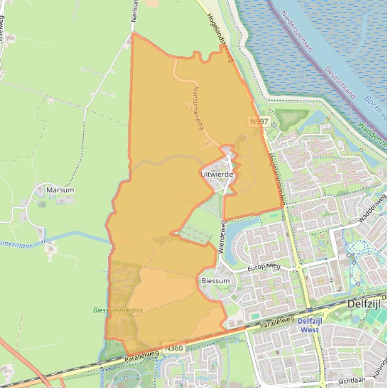 Kaart van postcodegebied 9931TK.