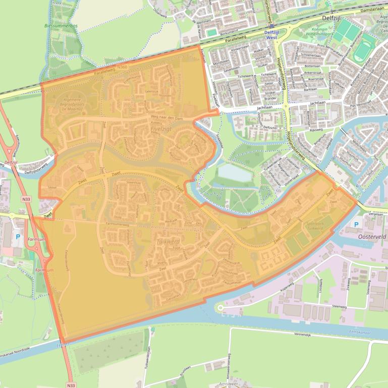 Kaart van postcodegebied 9932.