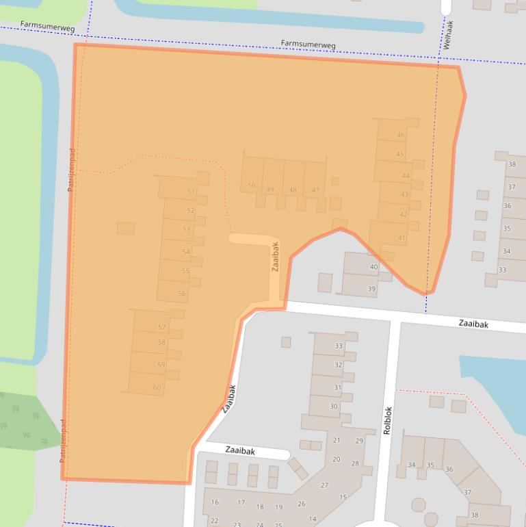 Kaart van postcodegebied 9932AE.