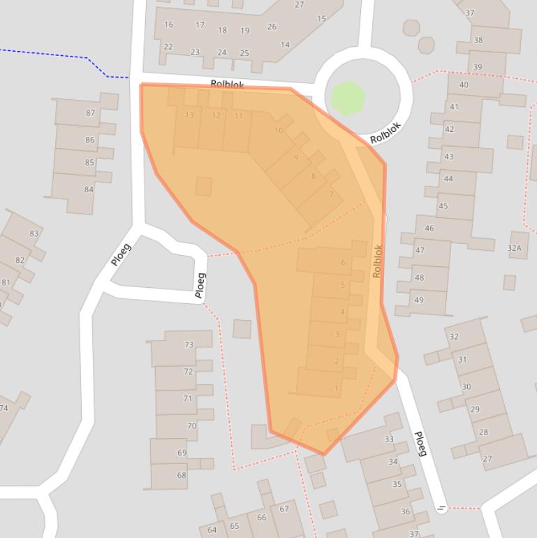 Kaart van postcodegebied 9932AG.