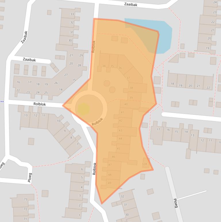 Kaart van postcodegebied 9932AJ.