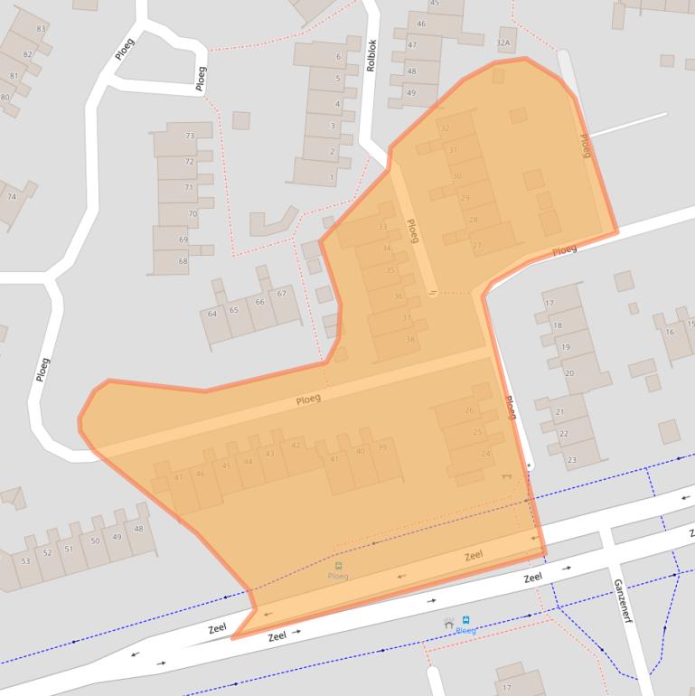 Kaart van postcodegebied 9932AN.