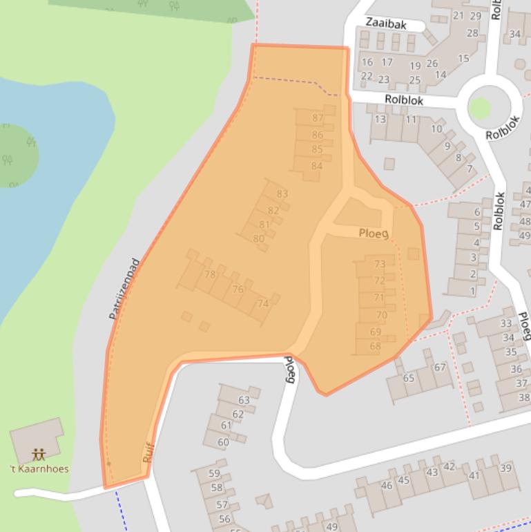 Kaart van postcodegebied 9932AR.