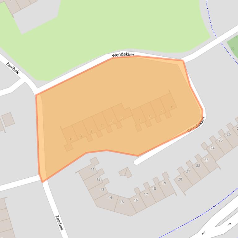 Kaart van postcodegebied 9932AS.