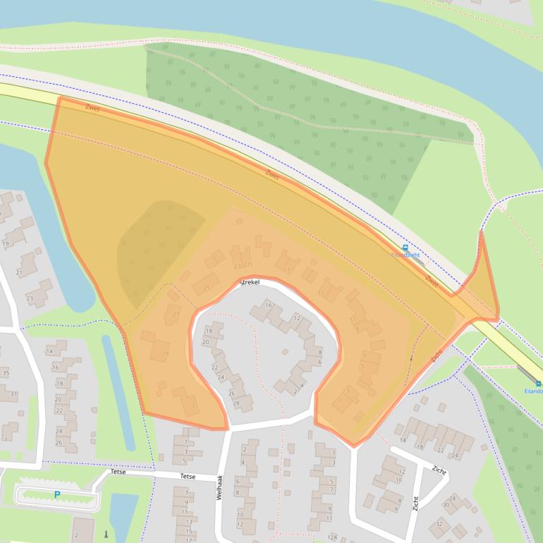 Kaart van postcodegebied 9932BE.