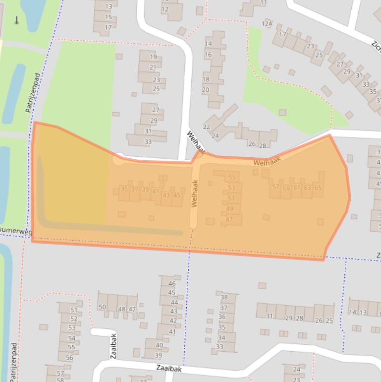 Kaart van postcodegebied 9932BK.