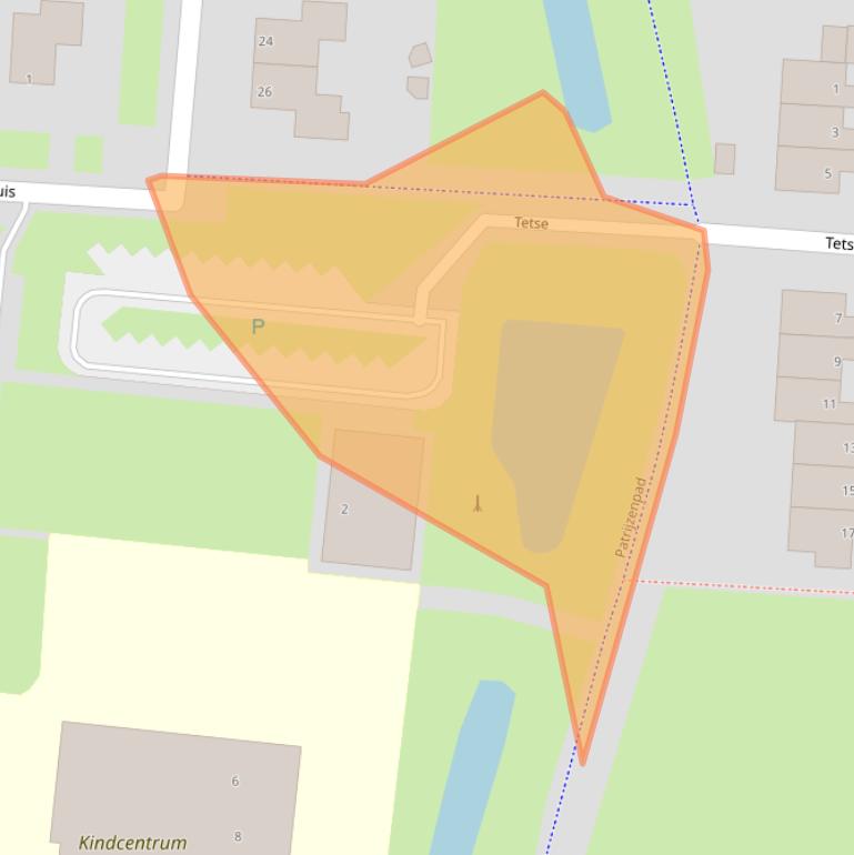 Kaart van postcodegebied 9932BR.