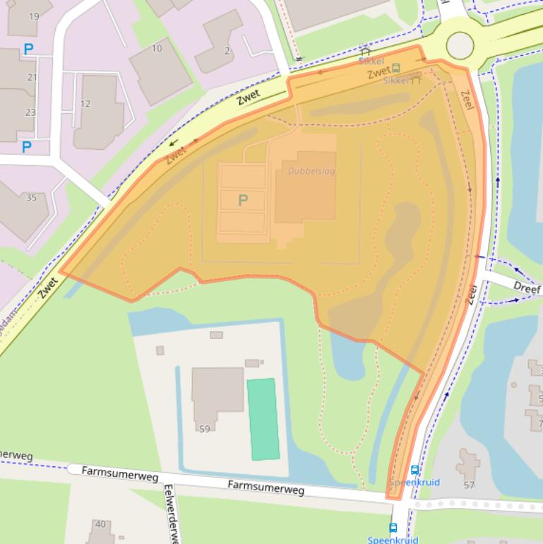 Kaart van postcodegebied 9932BT.