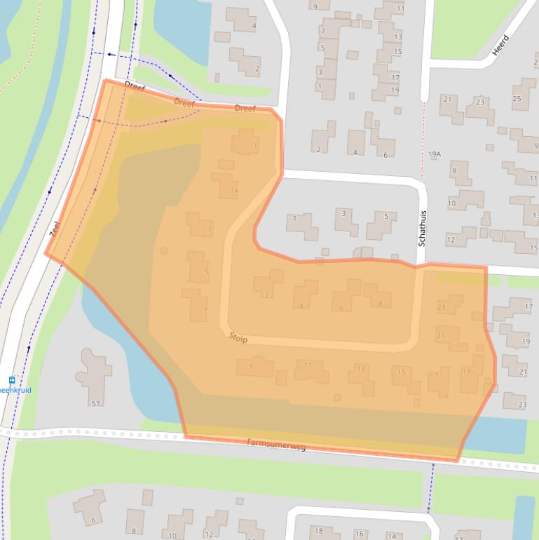 Kaart van postcodegebied 9932CA.