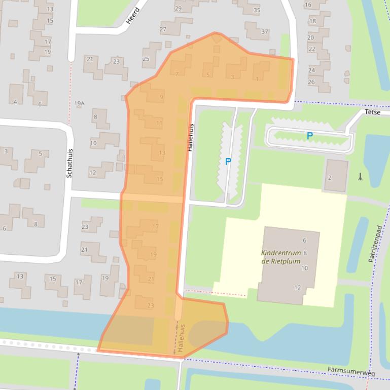 Kaart van postcodegebied 9932CC.