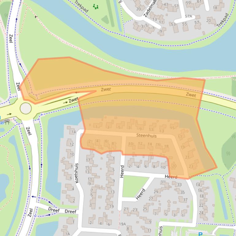 Kaart van postcodegebied 9932CH.