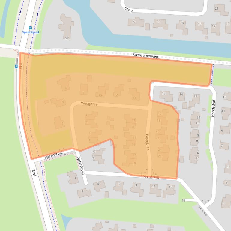 Kaart van postcodegebied 9932CK.