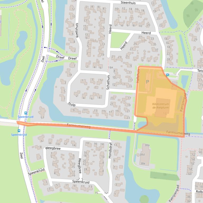 Kaart van postcodegebied 9932CR.