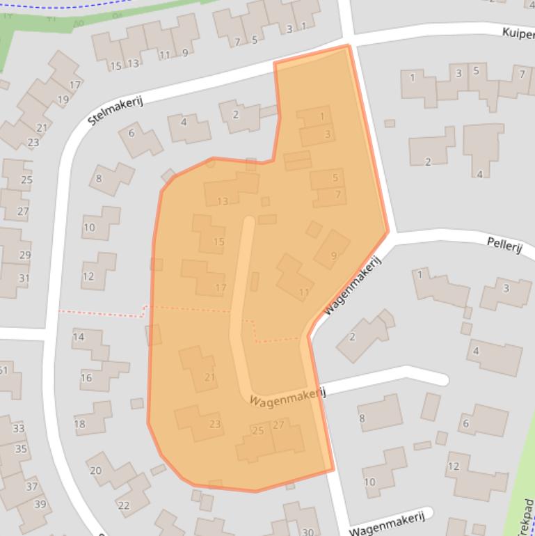 Kaart van postcodegebied 9932GB.