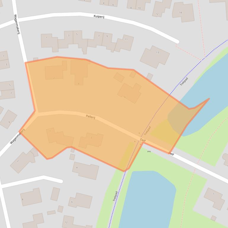 Kaart van postcodegebied 9932GG.