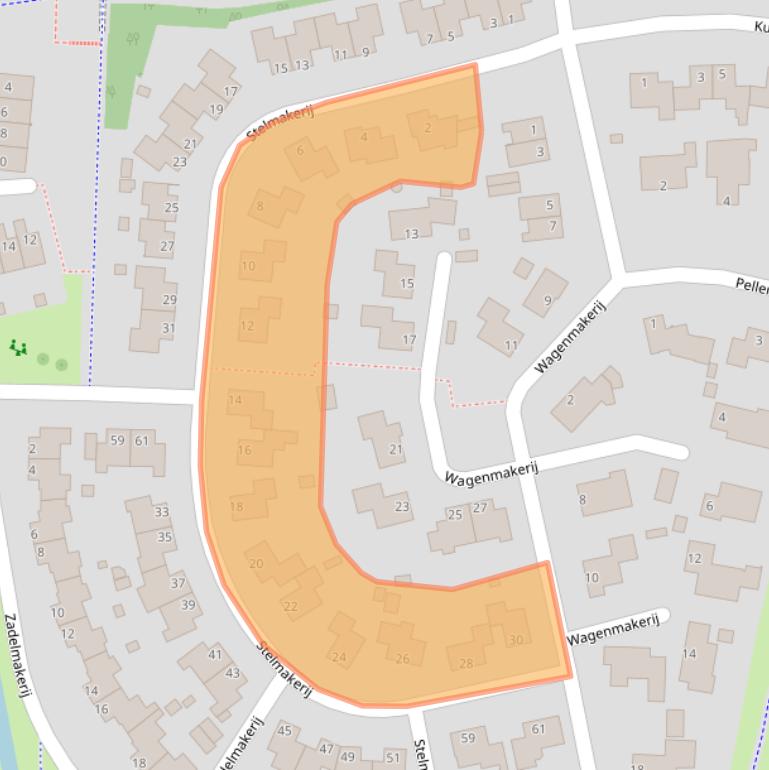 Kaart van postcodegebied 9932GL.