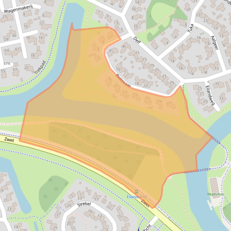 Kaart van postcodegebied 9932HJ.