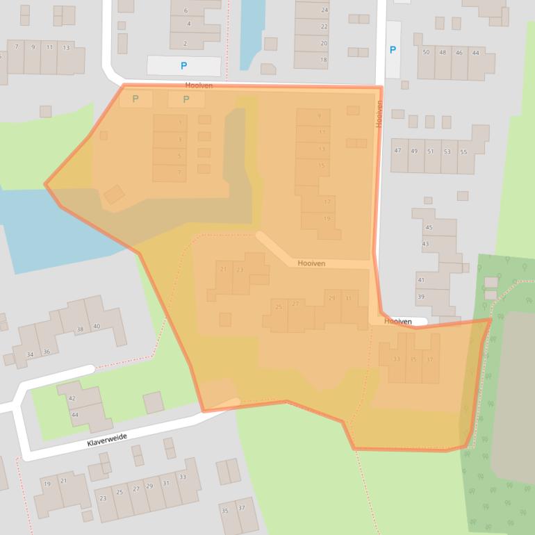 Kaart van postcodegebied 9932JG.