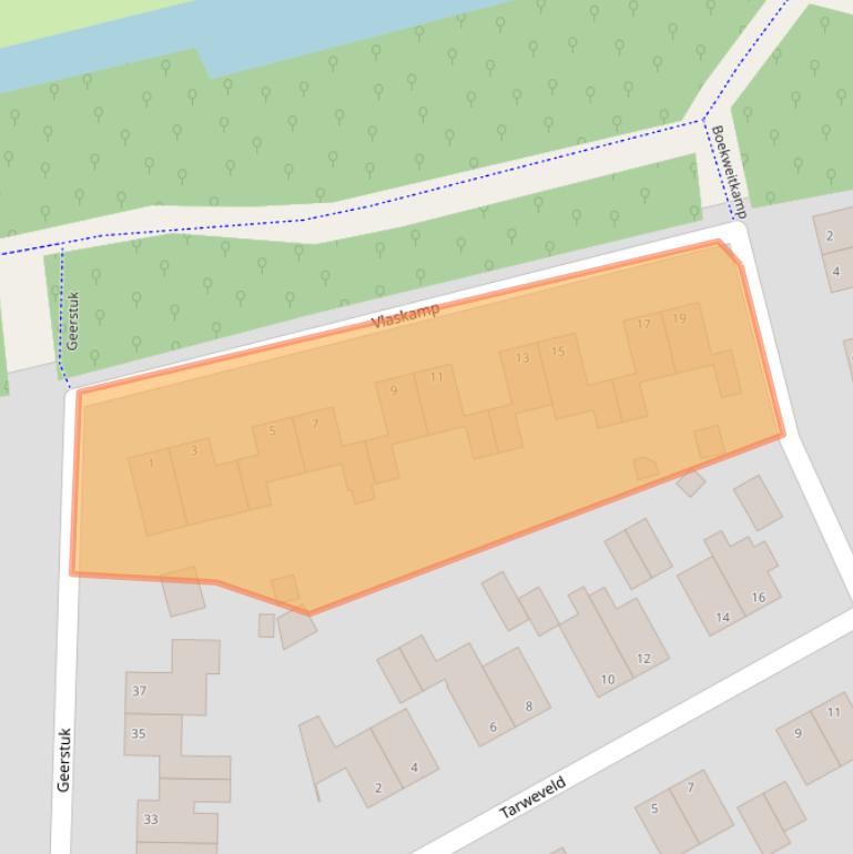 Kaart van postcodegebied 9932JV.