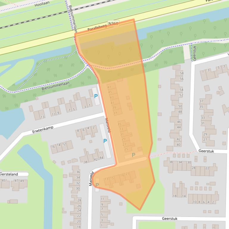 Kaart van postcodegebied 9932JX.