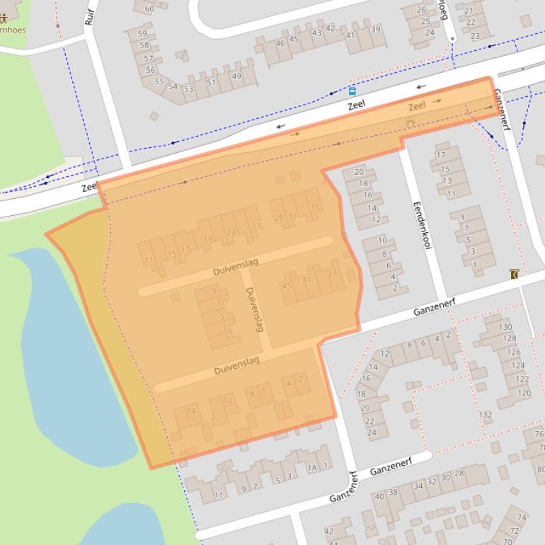 Kaart van postcodegebied 9932KJ.