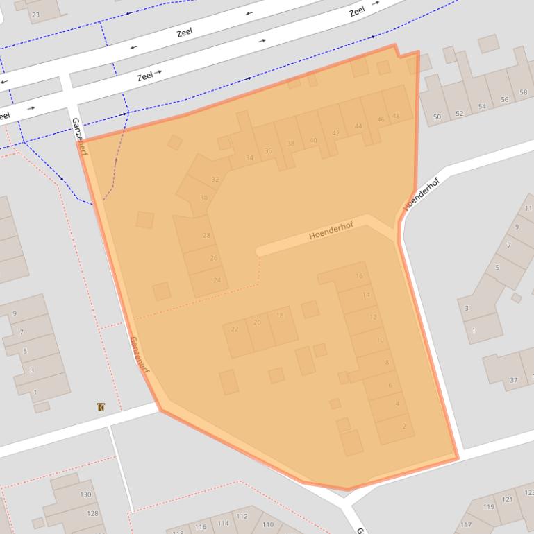 Kaart van postcodegebied 9932KL.