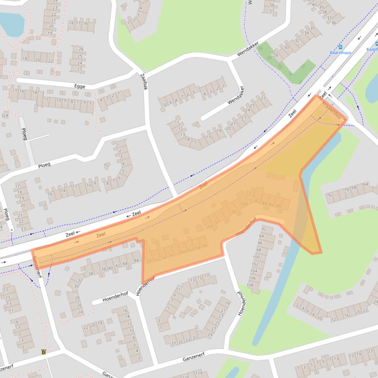 Kaart van postcodegebied 9932KM.