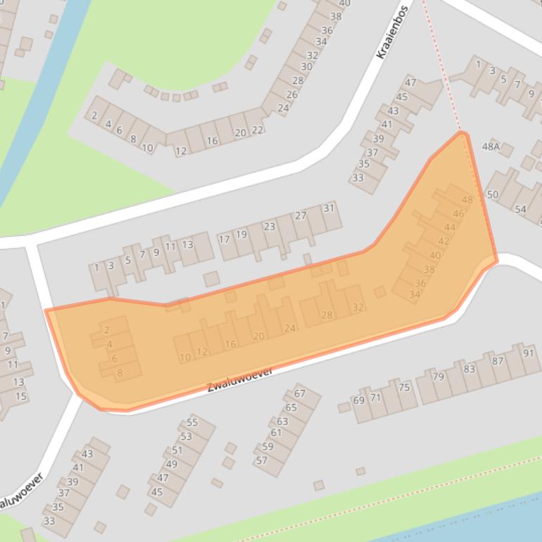 Kaart van postcodegebied 9932LC.