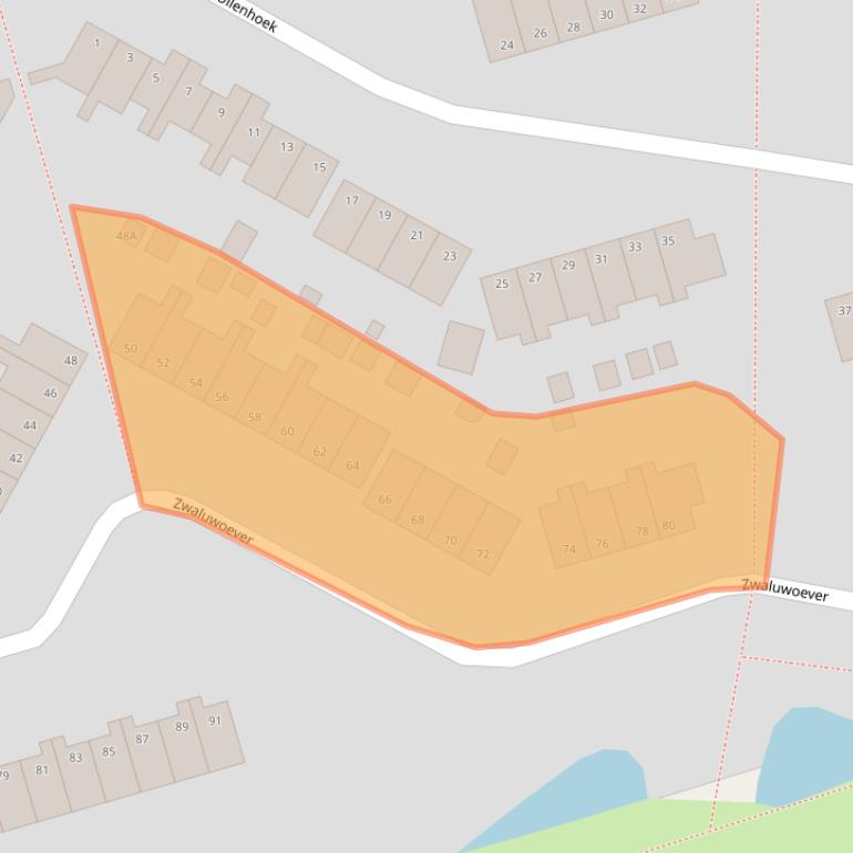 Kaart van postcodegebied 9932LD.