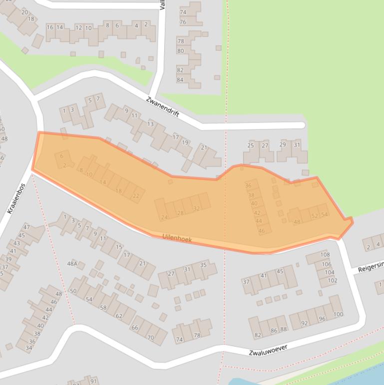 Kaart van postcodegebied 9932LH.