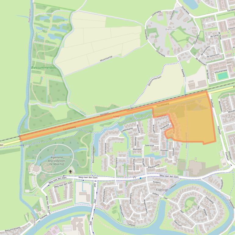 Kaart van postcodegebied 9932MA.