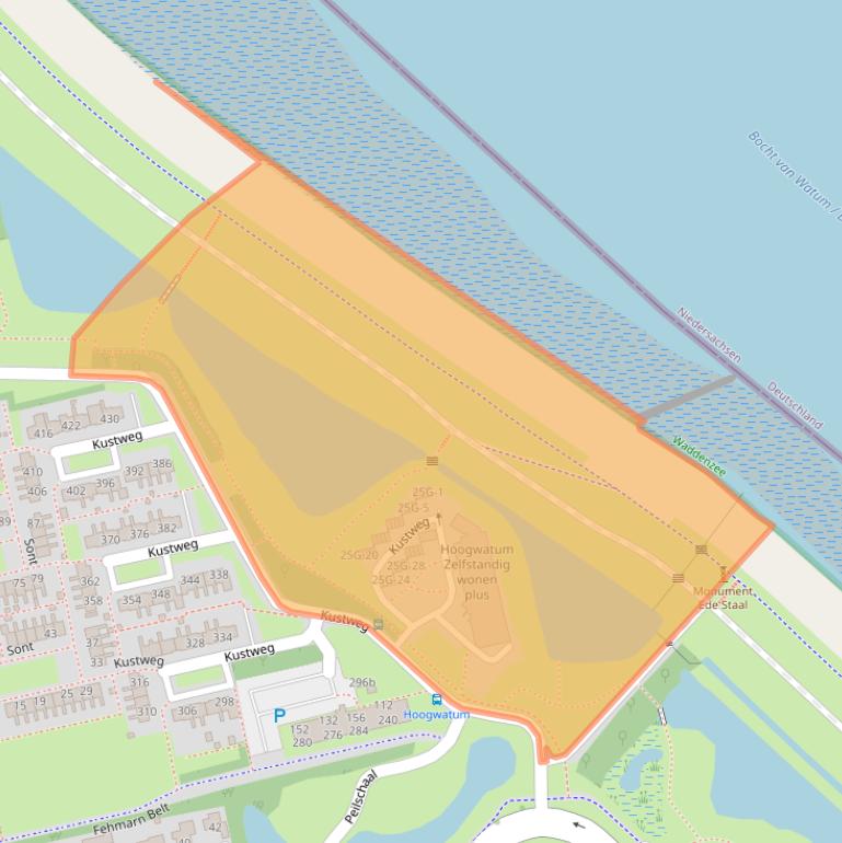 Kaart van postcodegebied 9933AA.