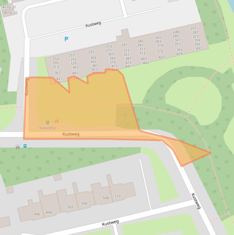 Kaart van postcodegebied 9933AT.