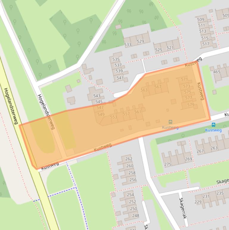 Kaart van postcodegebied 9933AZ.