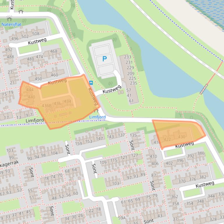 Kaart van postcodegebied 9933BV.