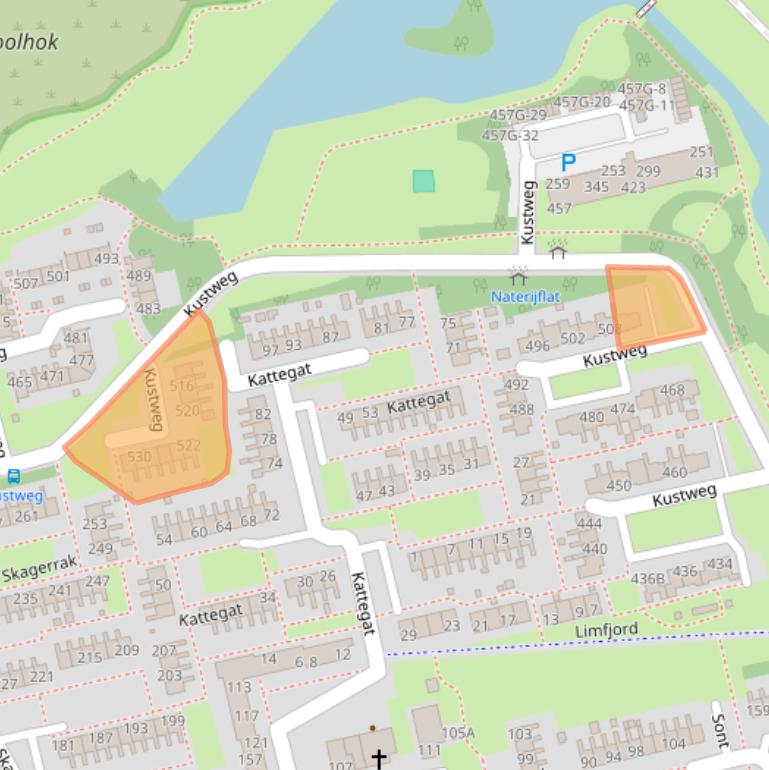 Kaart van postcodegebied 9933BZ.