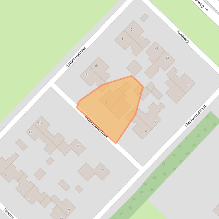 Kaart van postcodegebied 9933CB.