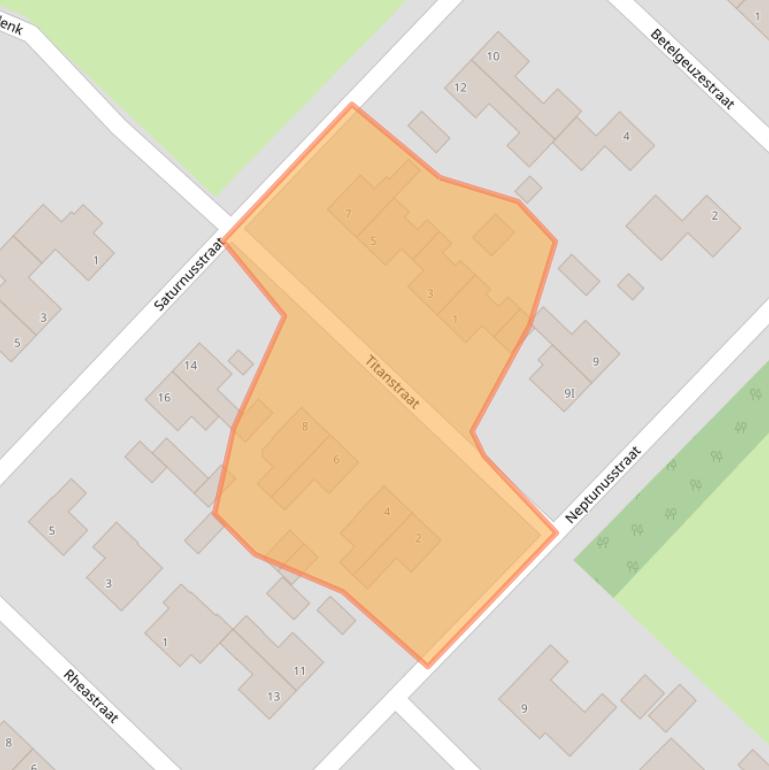 Kaart van postcodegebied 9933CE.