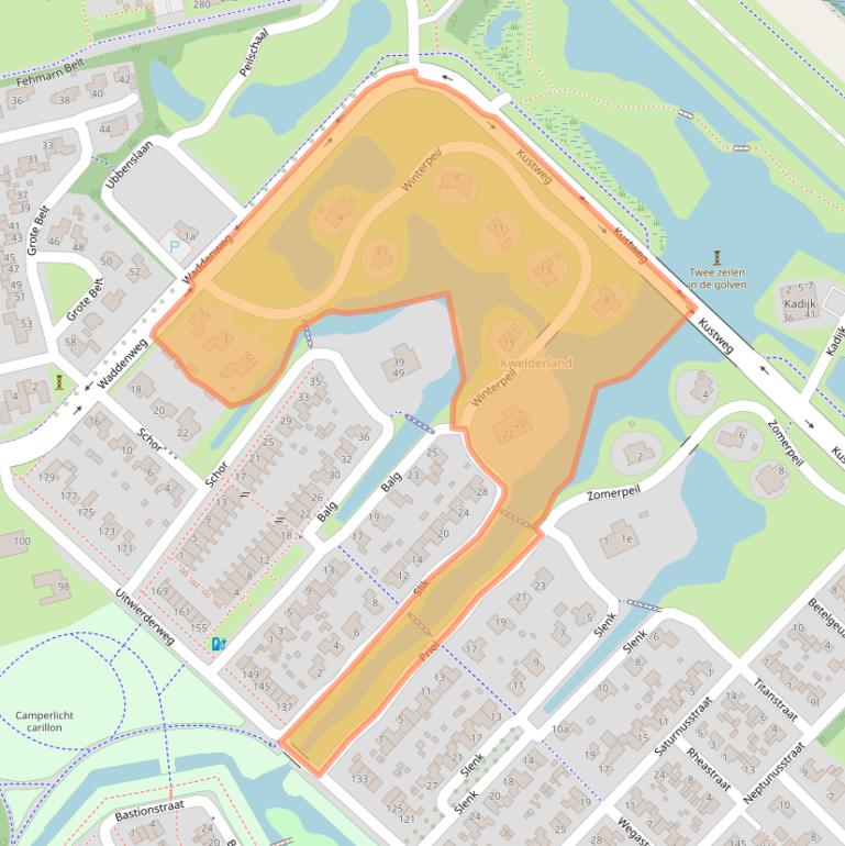 Kaart van postcodegebied 9933DG.