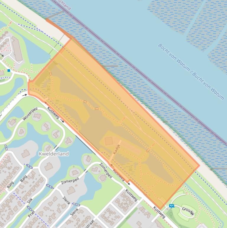 Kaart van postcodegebied 9933DK.