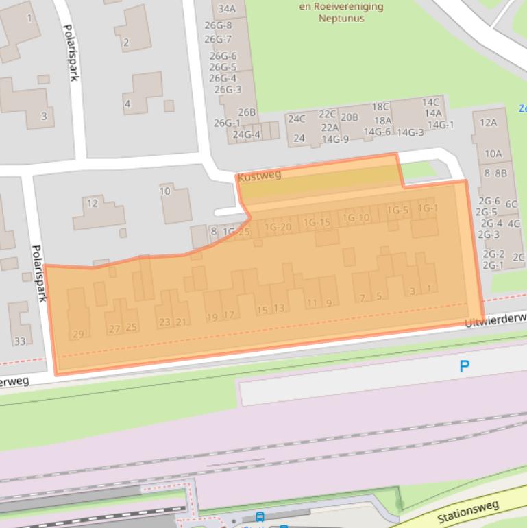 Kaart van postcodegebied 9933GH.